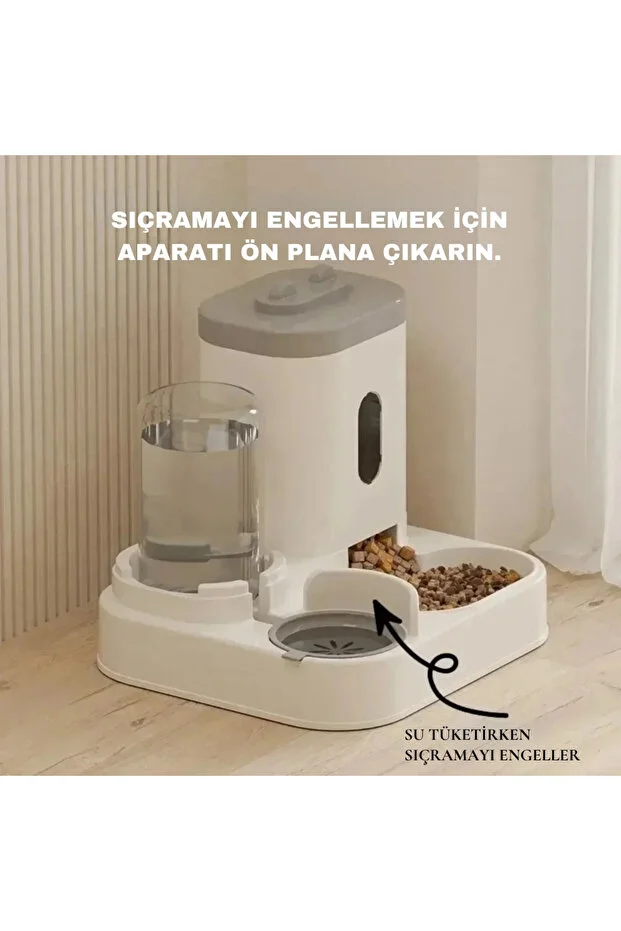 Kedi & Köpek Mama ve Su Kabı Çift Hazneli Kaymaz Su Yem Dağıtıcı Evcil Hayvanlar İçin Besleme Seti